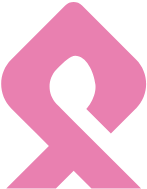 Pink awareness ribbon icon on a white background