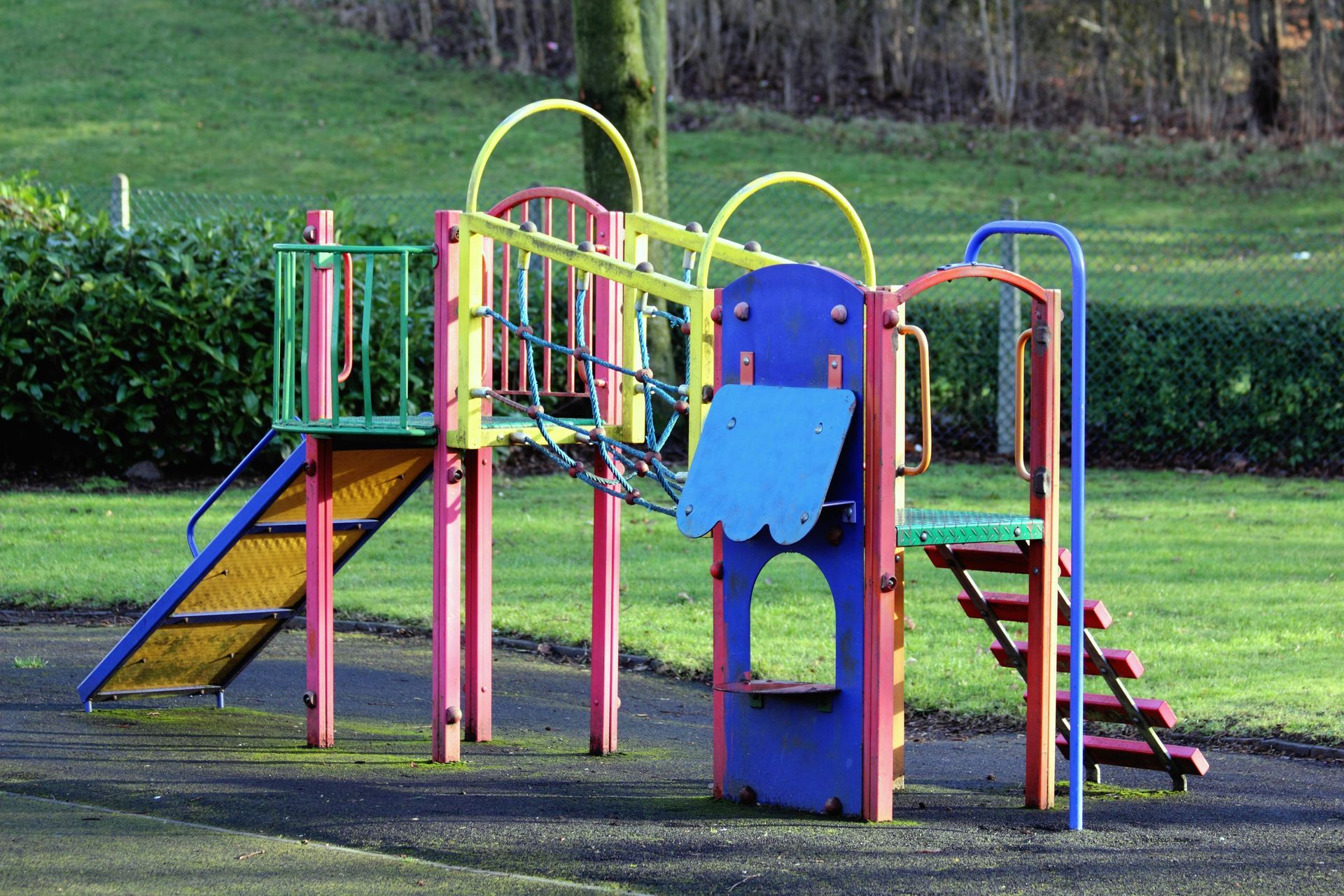 playlet on playground being installed by Main Street contractors