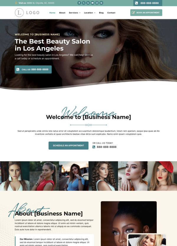 Website builder Beauty Salon responsive template