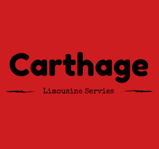 Carthage Limousine Service logo in black text on a red background