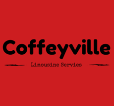 Coffeyville Limousine Service logo in black text on a red background