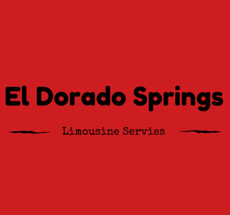 El Dorado Springs Limousine Service logo in black on a red background