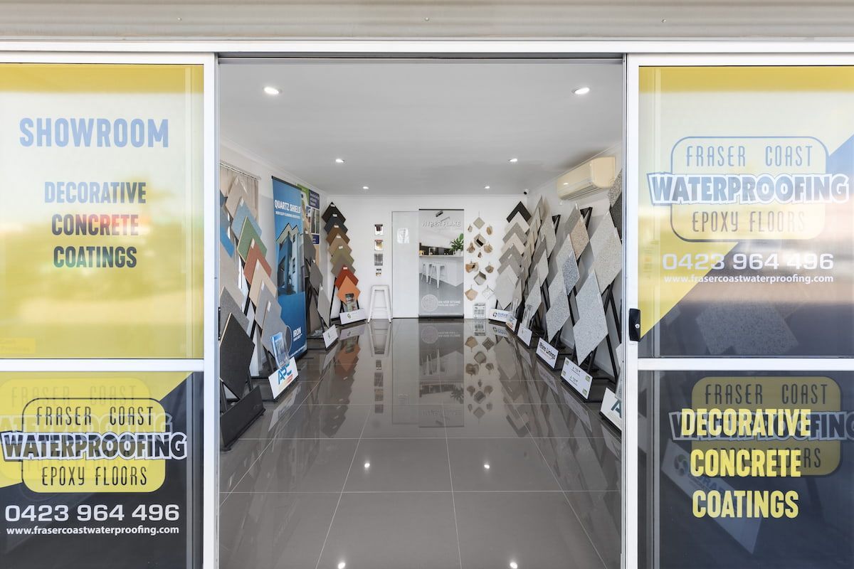 A Showroom for Decorative Concrete Coatings and Waterproofing — Fraser Coast Waterproofing in Pialba, QLD