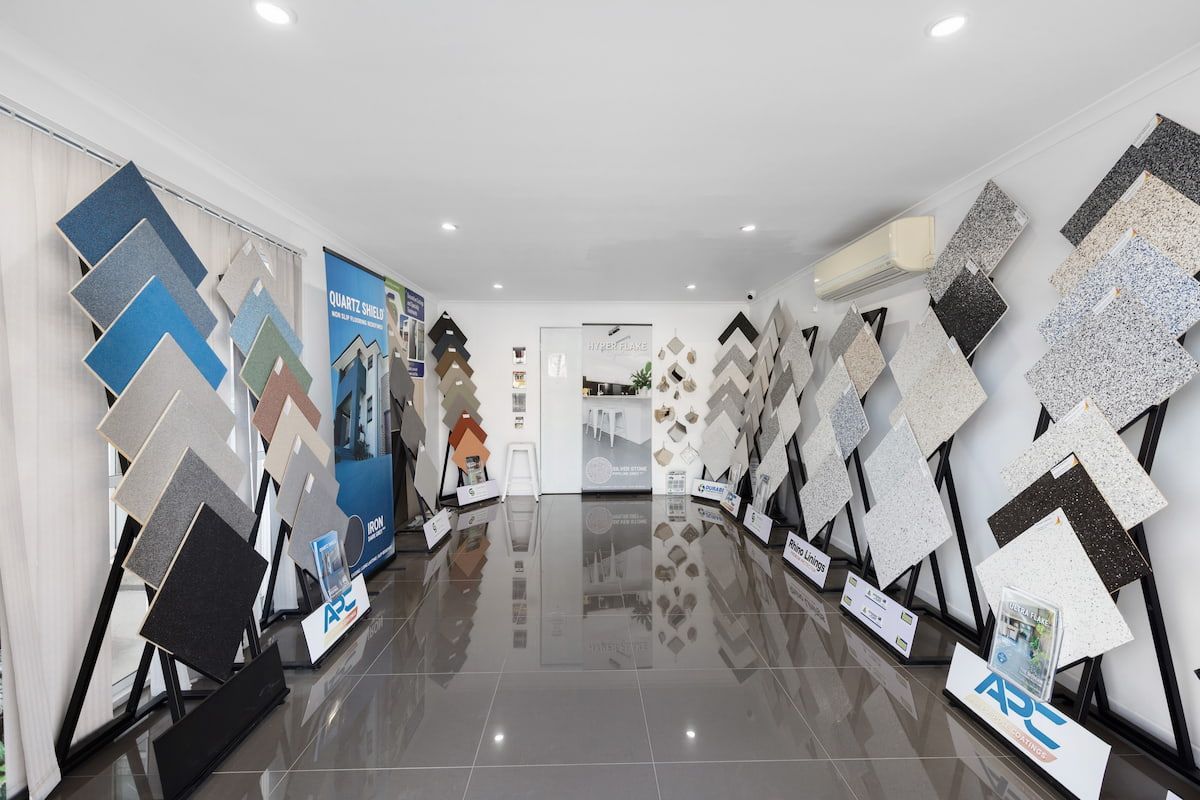 A Large Room with A Lot of Tiles on Display — Fraser Coast Waterproofing in Pialba, QLD