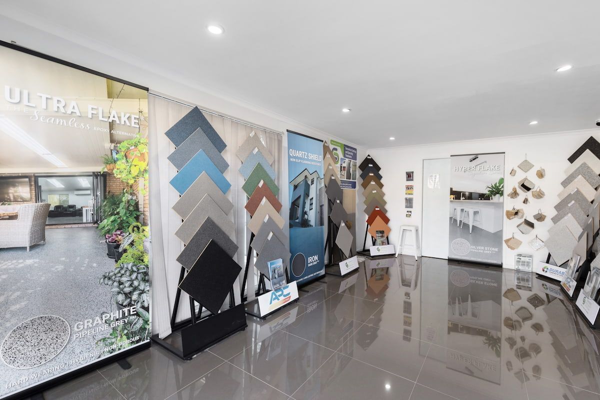 A Room with A Lot of Tiles on Display in It — Fraser Coast Waterproofing in Pialba, QLD
