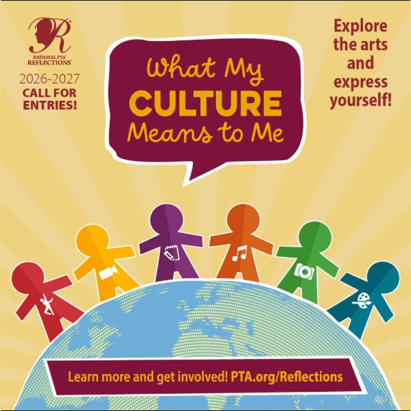 Accepting Imperfection arts event flyer with blue-green swirls, colorful icons, and “Explore the arts” text