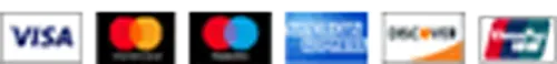 Logos of major credit cards and payment services in a horizontal row on white background
