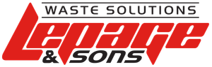 The logo for LePage & Sons Waste Solutions in bold red and black text on a white background.