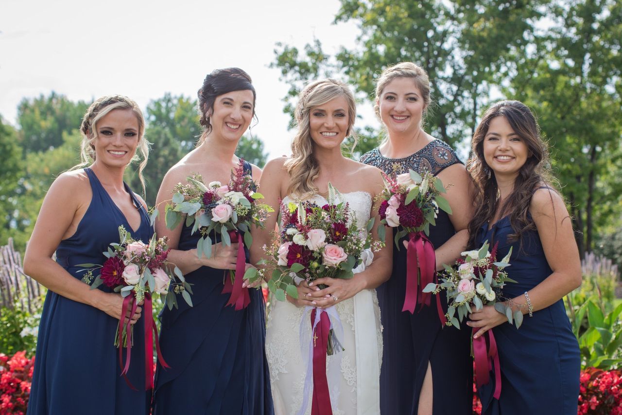 Bride with her entourage