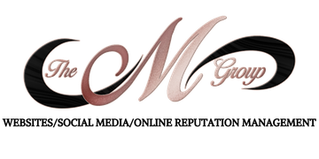 Logo for The M Group, featuring a stylized
