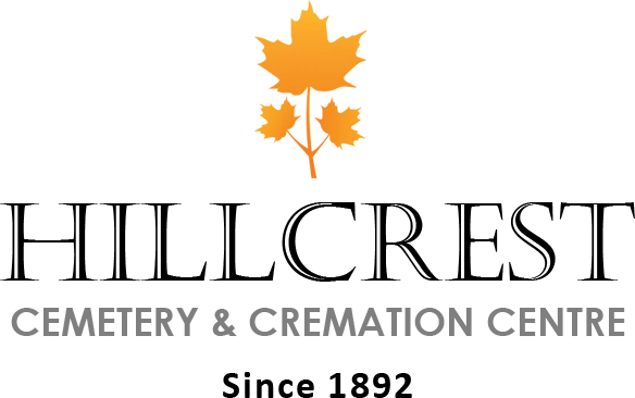 Hillcrest Cemetery & Cremation Centre logo with orange maple leaves and text “Since 1929”