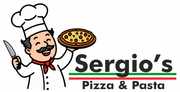 chef logo holding a pizza and knife