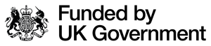 Funded by UK Government, Royal Coat of Arms logo.