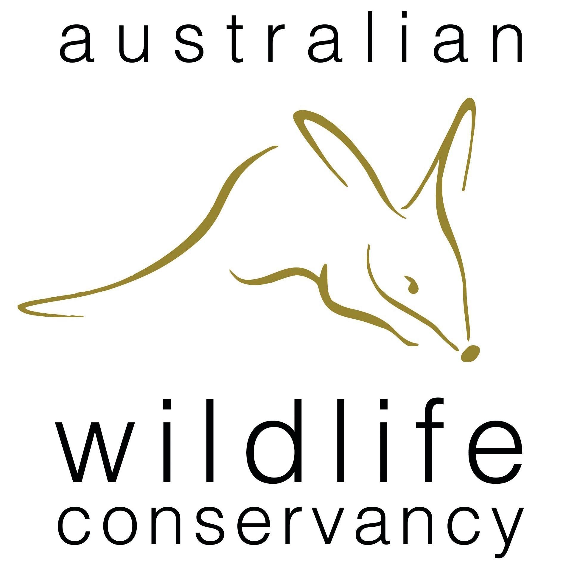 Australian Wildlife Conservancy logo: golden bilby outline above black text.