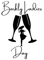 Barkly Ladies Day logo: Silhouette of a woman between two champagne flutes, with cursive text.