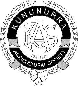 Logo of the Kununurra Agricultural Society. Black circle with 