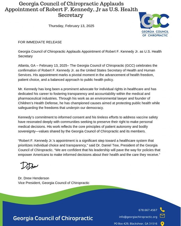 Press Release - GCC Applauds Appointment of RFK, Jr. as U.S. Secretary of Health