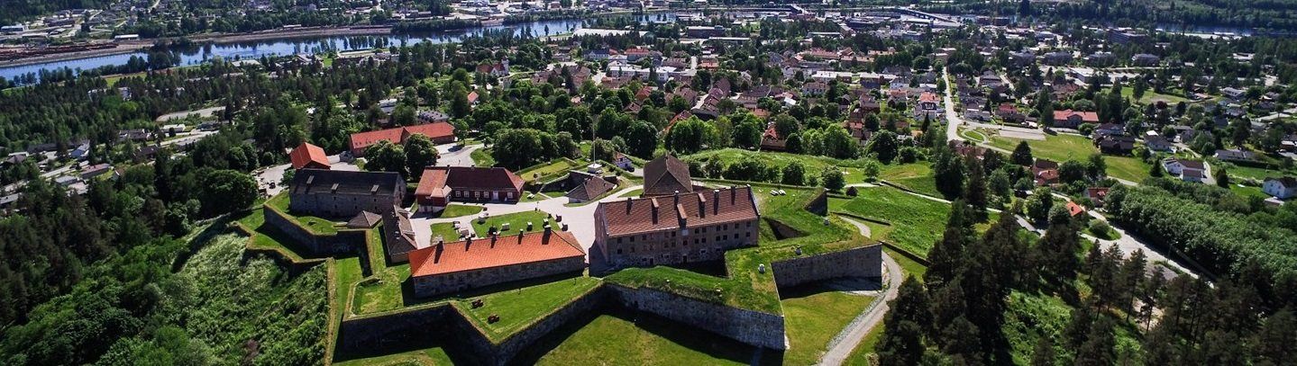 Kongsvinger festning og byen sett fra luften