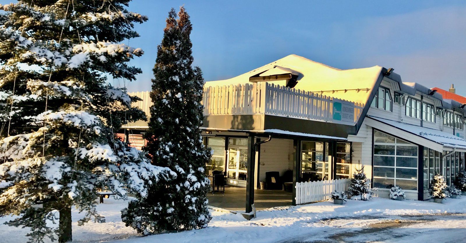 The hotel in winter