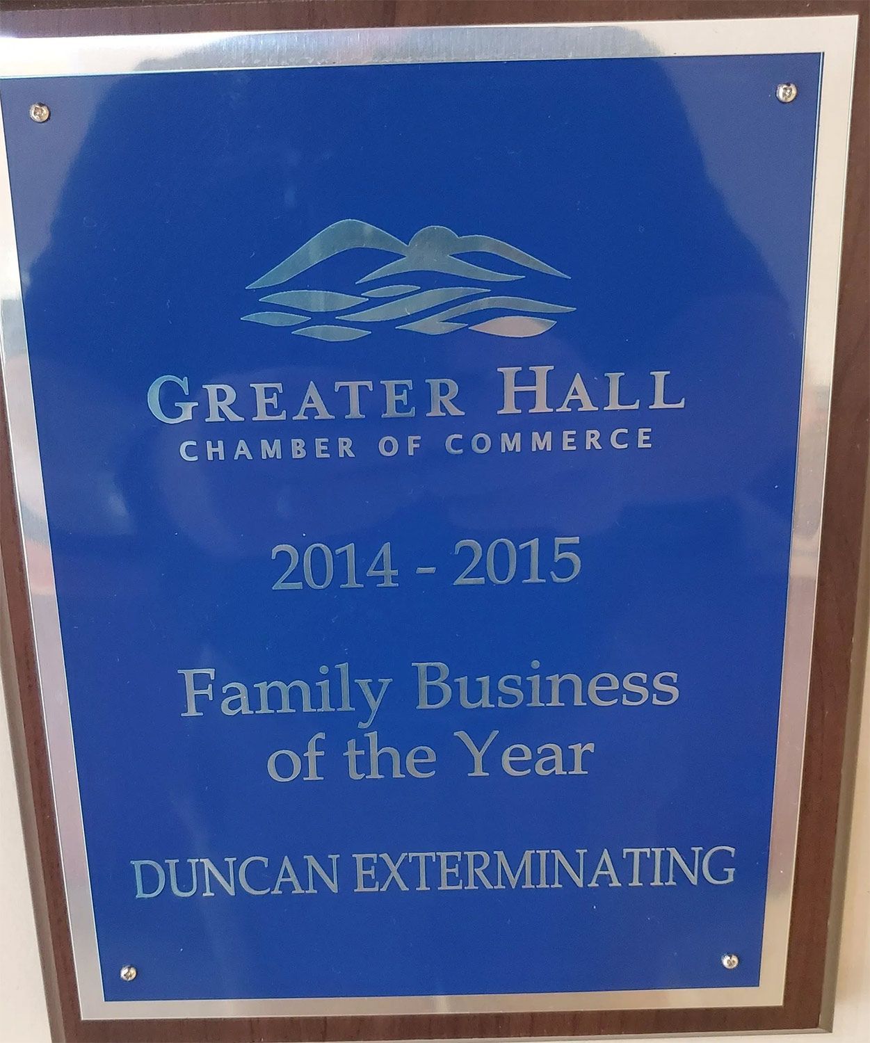 Family Business of the Year Award — Gainesville, GA — Duncan Exterminating Co.