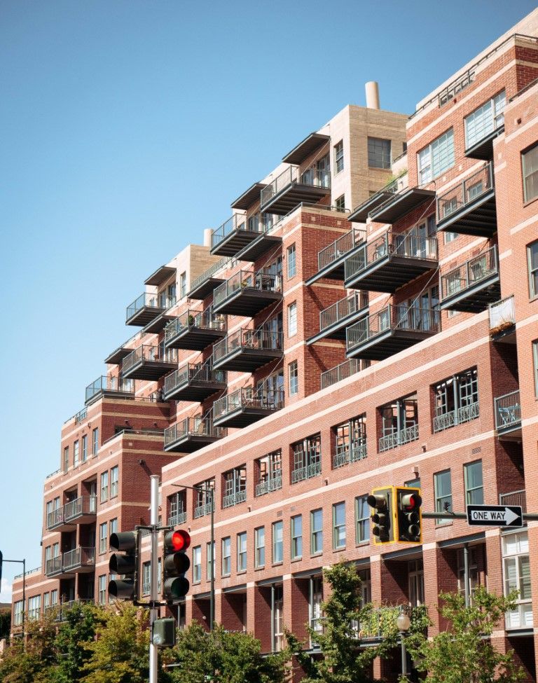 Palace Lofts in Denver with multiple balconies