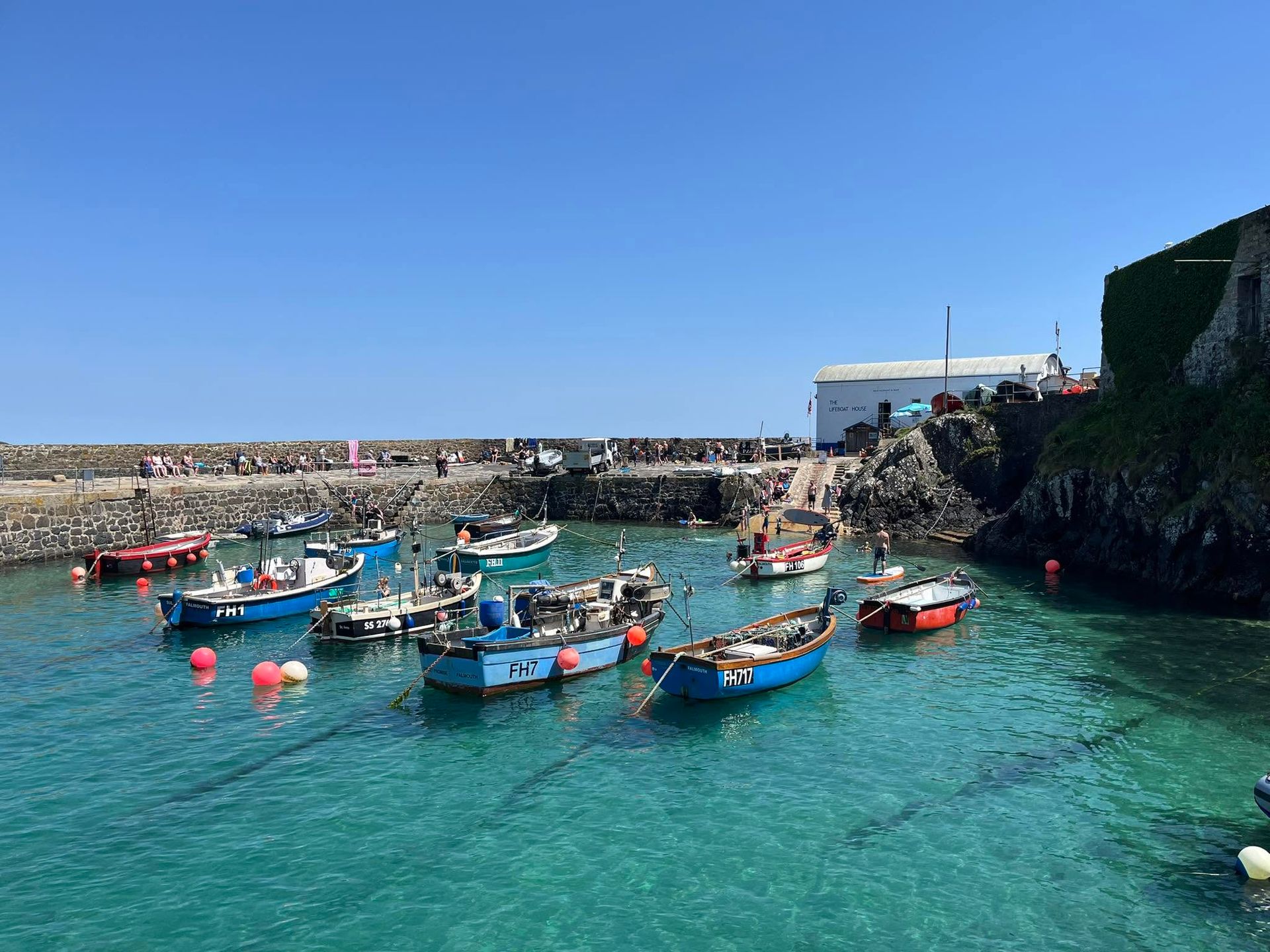 Coverack Harbour traditional Cornish village