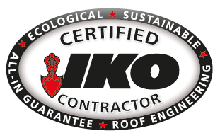 IKO Certified Contractor logo: Oval with text 