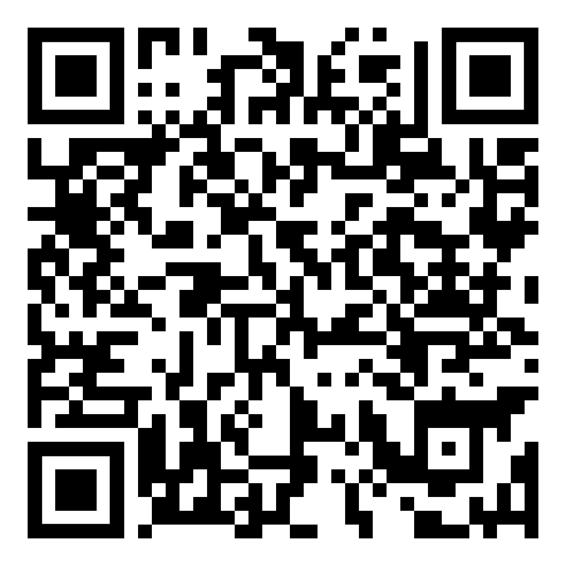 QR code with a complex pattern of black and white squares.