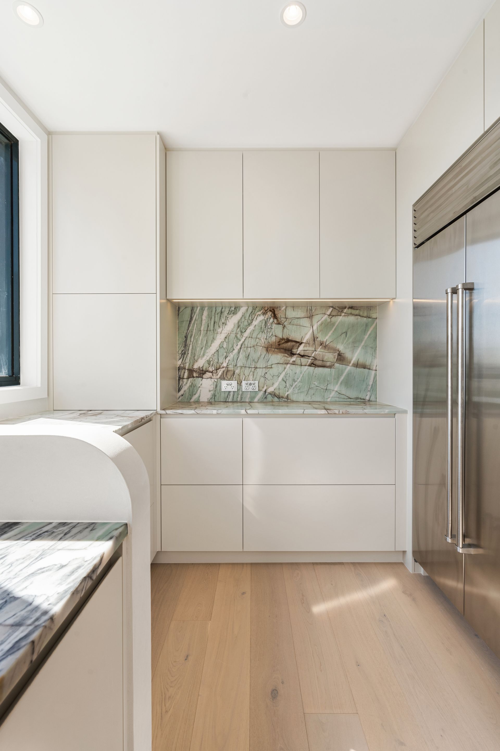 Modern Kitchen With Light Wood Floor — ATH Projects in Cronulla, NSW