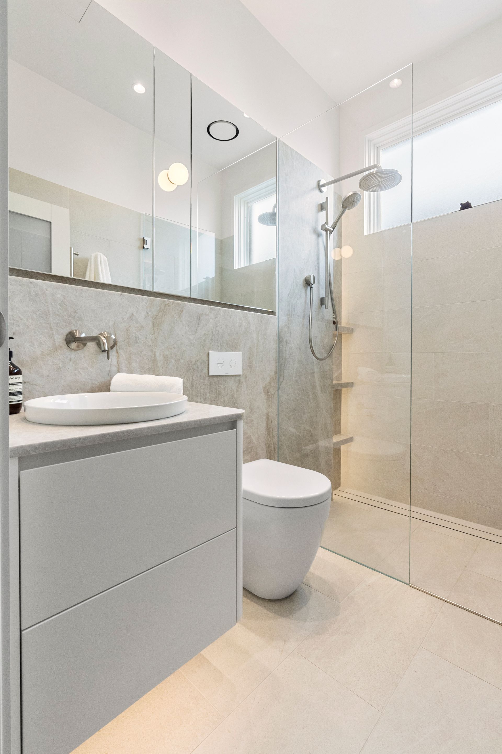 Modern Bathroom With a White Vanity — ATH Projects in Rozelle, NSW