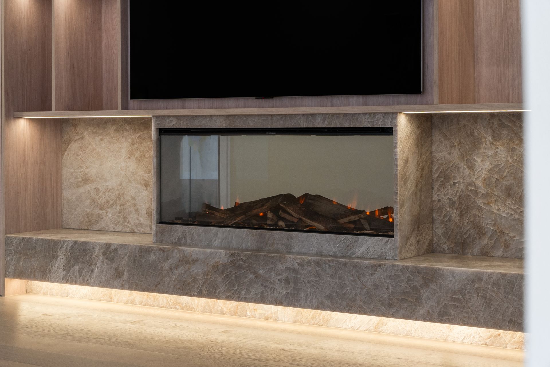 Built-in Entertainment Center With Fireplace and Tv — ATH Projects in Rozelle, NSW
