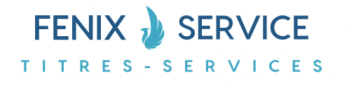 Un logo bleu pour les services de titres de service fenix