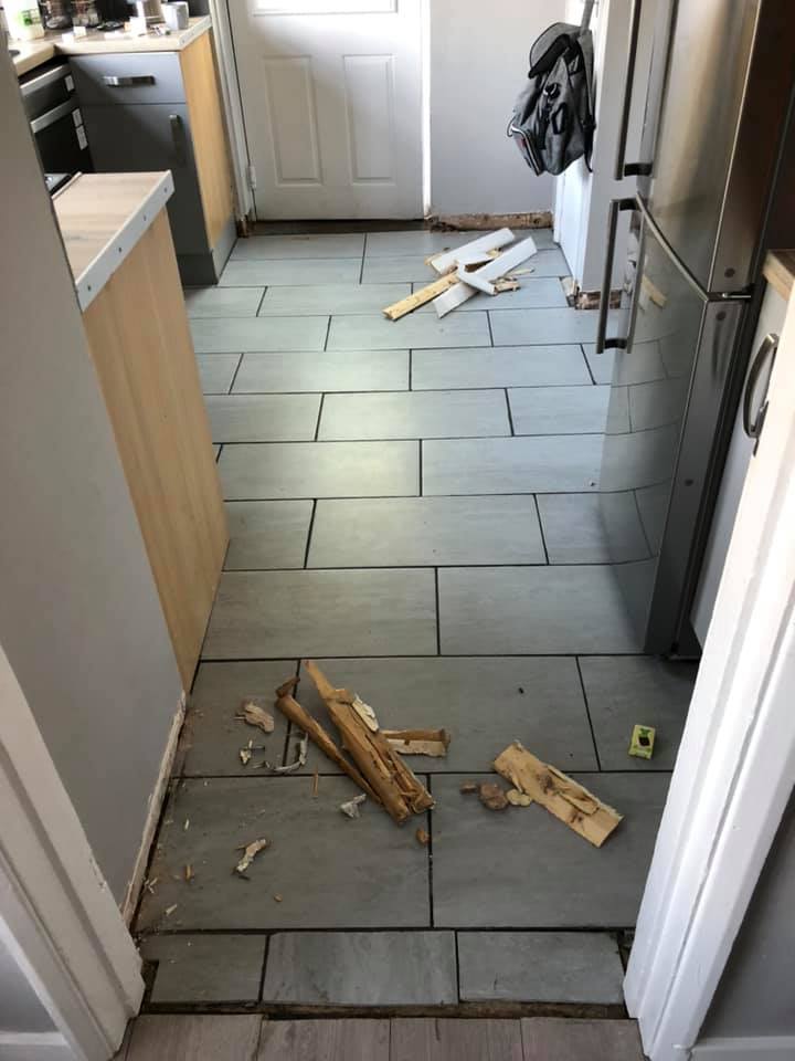 Floor tiling fitted in a Nottingham kitchen