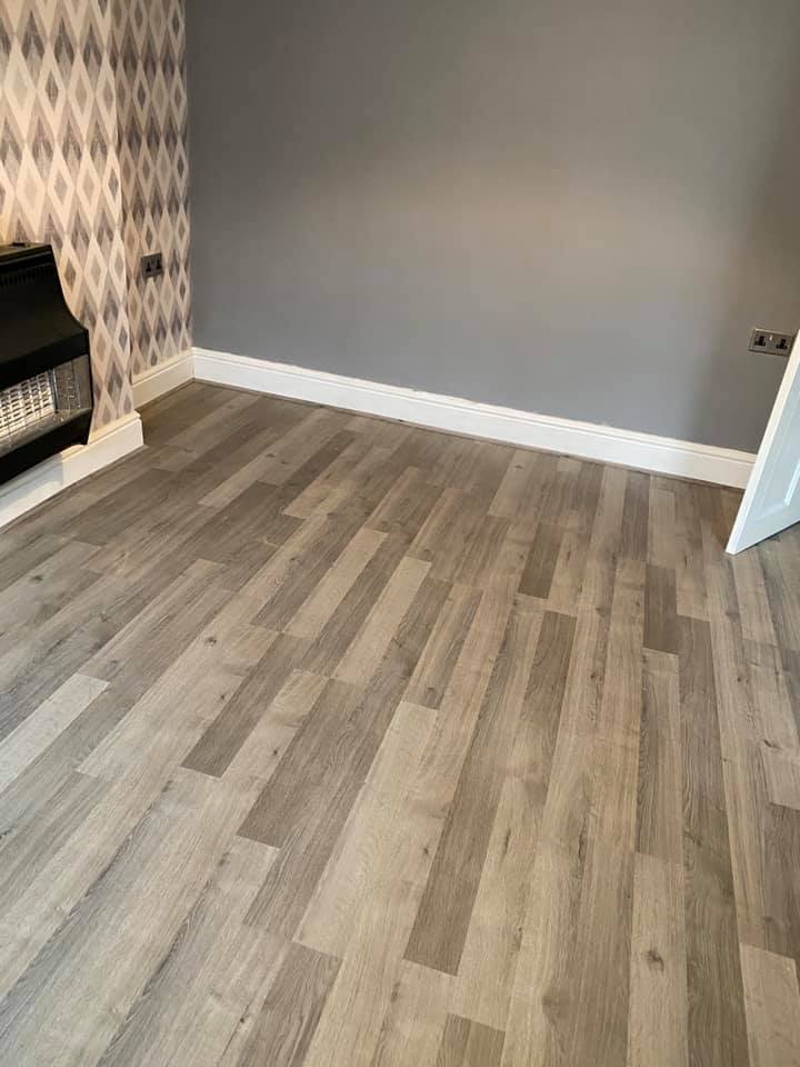 New laminate flooring fitted in a large Nottingham living room