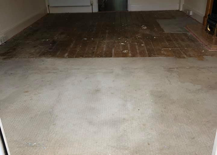 Nottingham Flooring - part way through removing a carpet