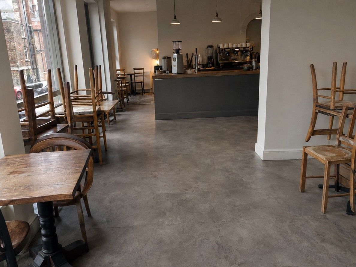 Commercial vinyl flooring fitted in a West Bridgford cafe