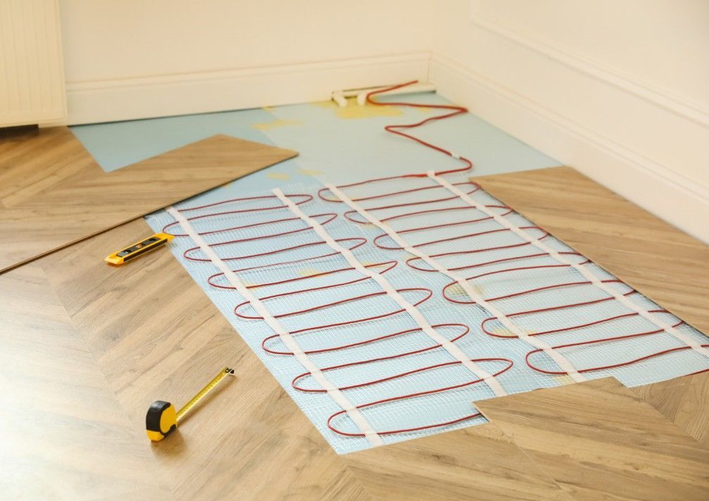 Flooring Nottingham installing electric underfloor heating under a laminate floor for a home office in Nottingham