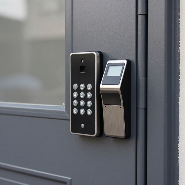 access control keypad on commercial door