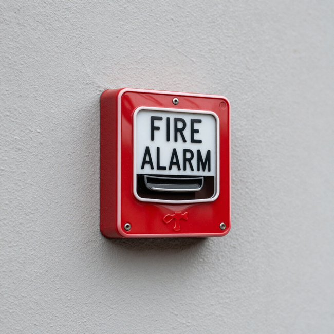 fire alarm call point in commercial building