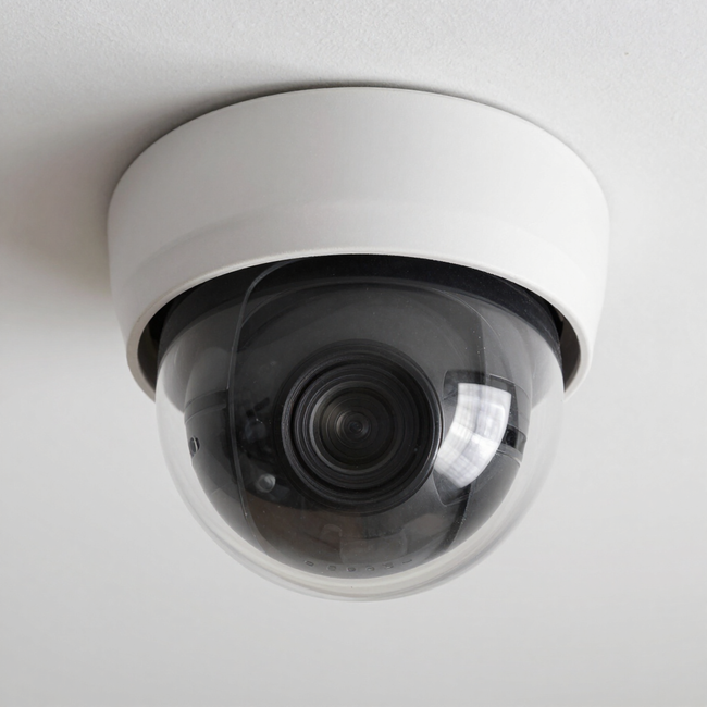 commercial CCTV camera close up