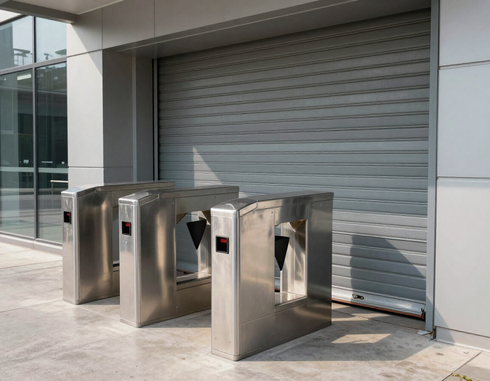 security turnstiles, shutters and grilles for commercial buildings