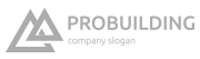 Logo for Probuilding, featuring two overlapping gray triangles and the company name.