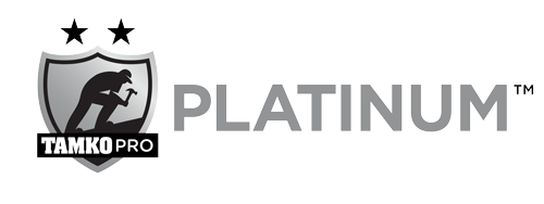 A black and white logo for tamko pro platinum.