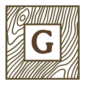 Grades Hardwoods logo. Brown