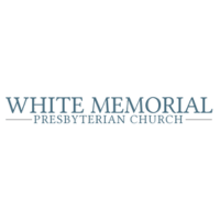 White Memorial Presbyterian Church logo: light blue text on a white background.