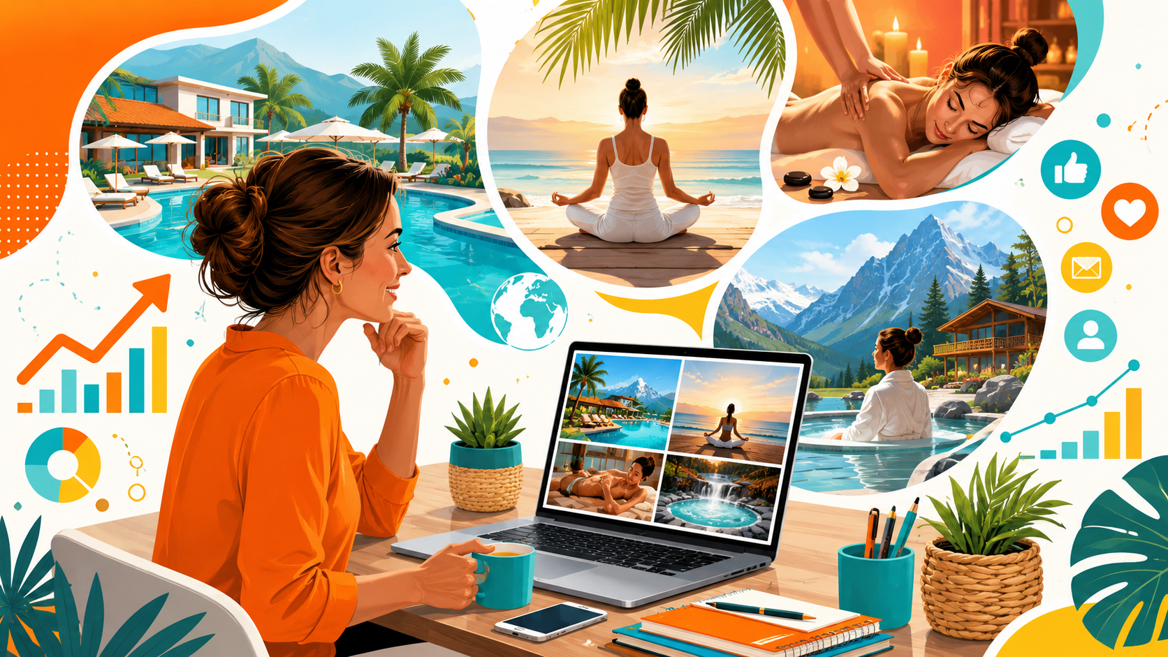 Independent travel consultant promoting wellness and spa holidays through effective wellness holiday marketing