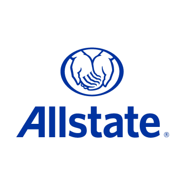 Allstate logo: blue hands cupped within a blue oval, with 