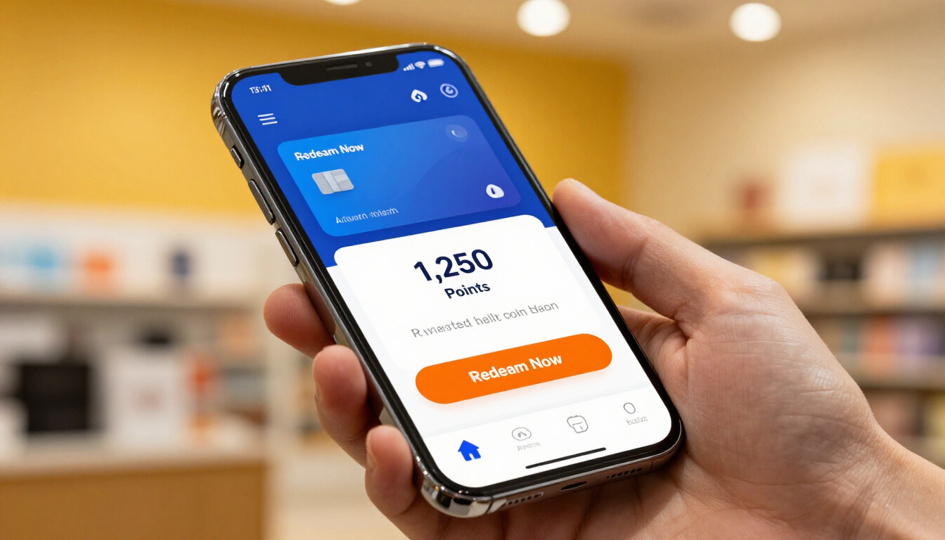 A retail loyalty app displayed on a smartphone