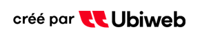Un logo rouge et noir pour ubiweb sur fond blanc
