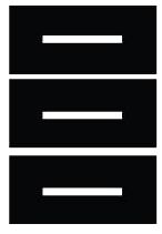 Three black rectangles with horizontal white lines in the center, stacked vertically.